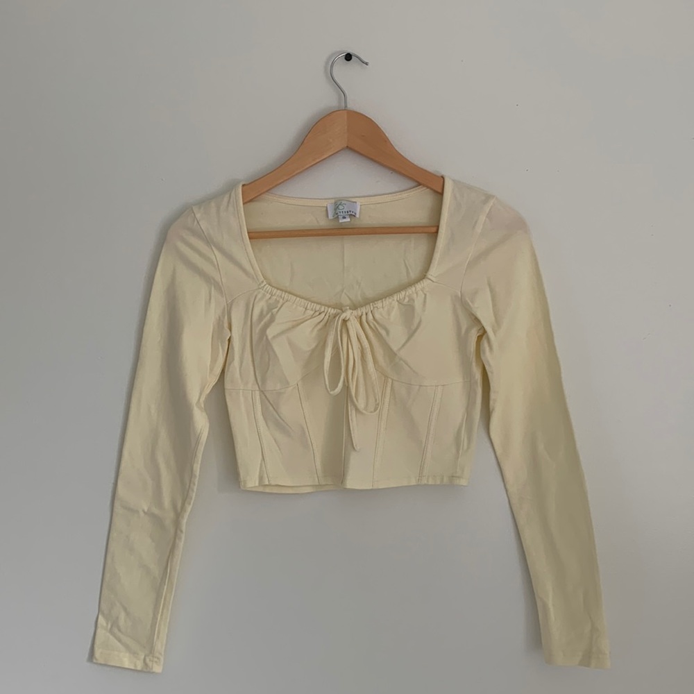 Yellow Longsleeve by YesStyle size Small tie front top